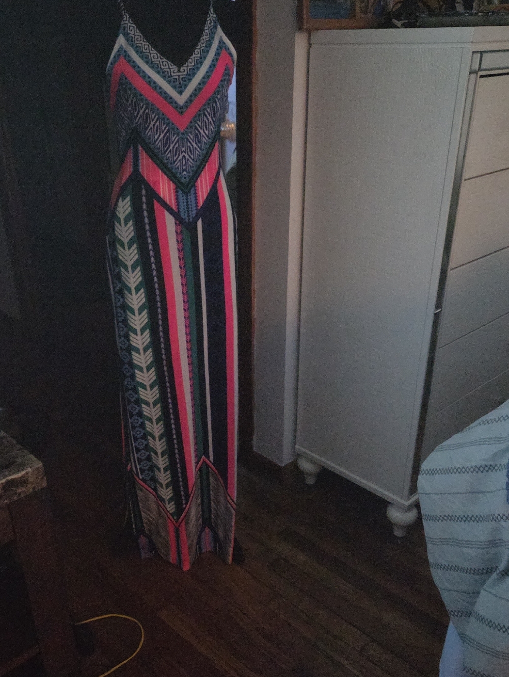 Fashion Nova Striped Maxi Dress in Pink, Navy & White